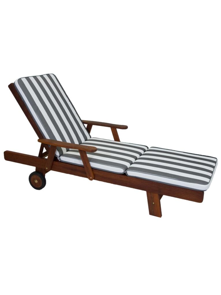 Black Stripe Sun Lounge Cushion Outdoor Cushions Online